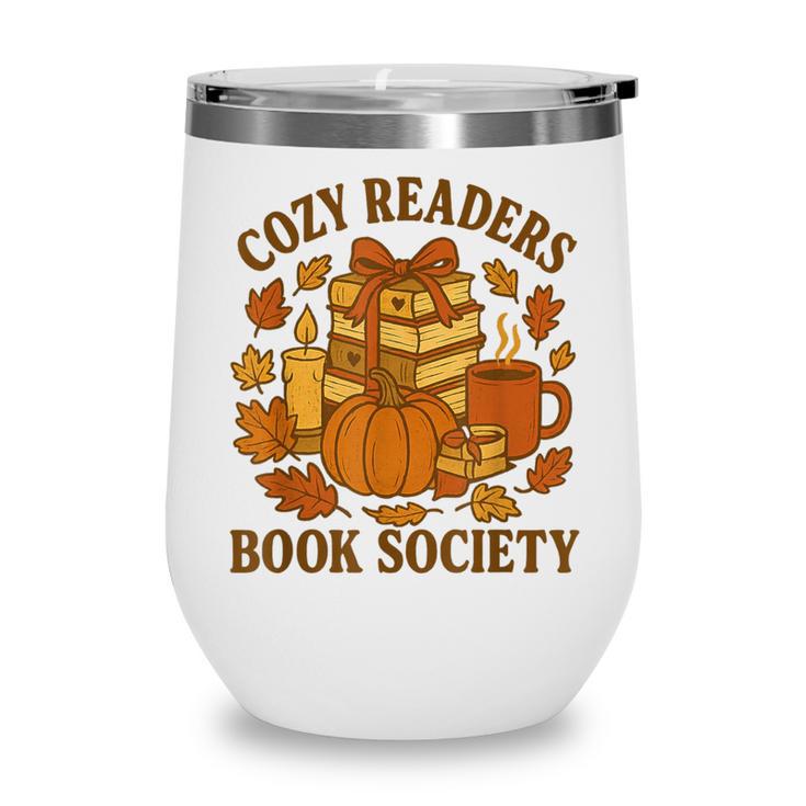 Cozy Readers Book Society Vintage Fall Books & Pumpkin Wine Tumbler