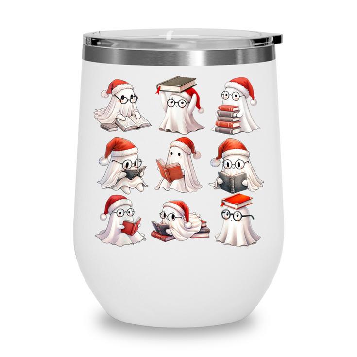 Cute Read More Booooooks Ghost Read More Books Christmas Wine Tumbler