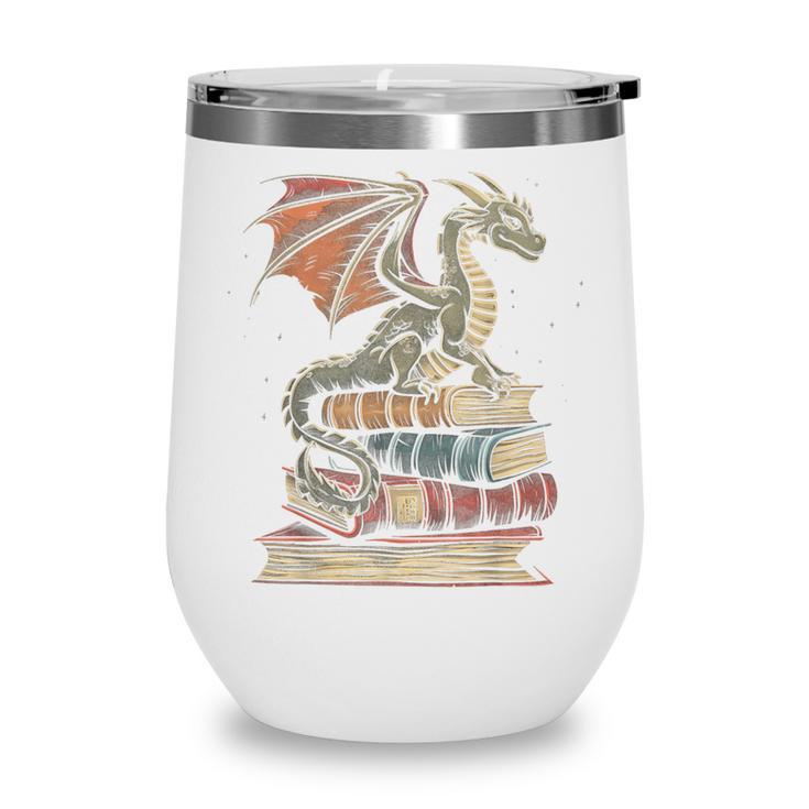 Dragon Fantasy Book Lover Book Nerd Wine Tumbler