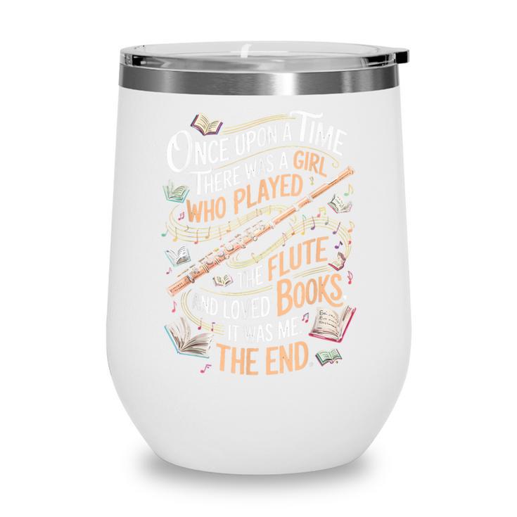 Flute And Books Marching Band Musician Flutist Flute Player Wine Tumbler