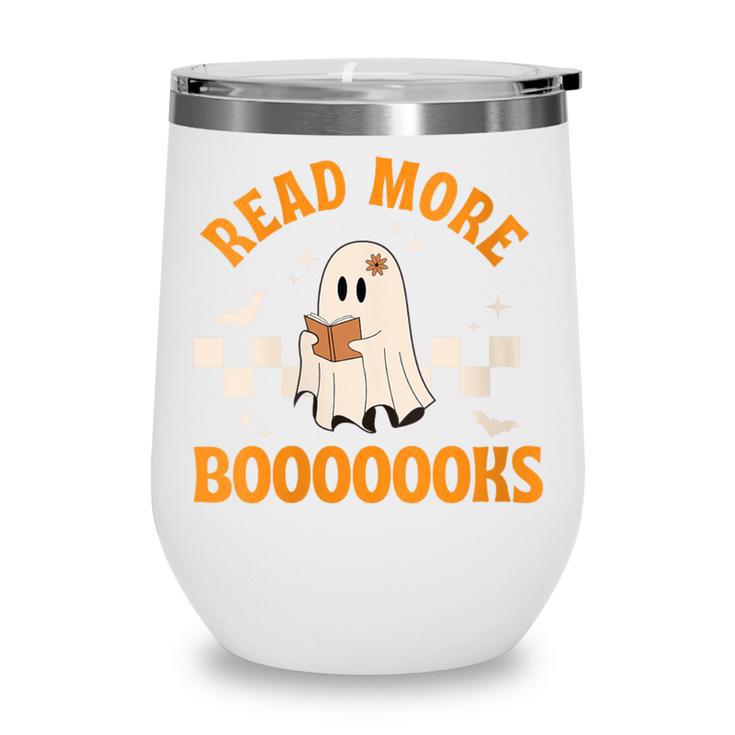 Groovy Halloween Teacher Spooky Read More Book Women Girl Wine Tumbler