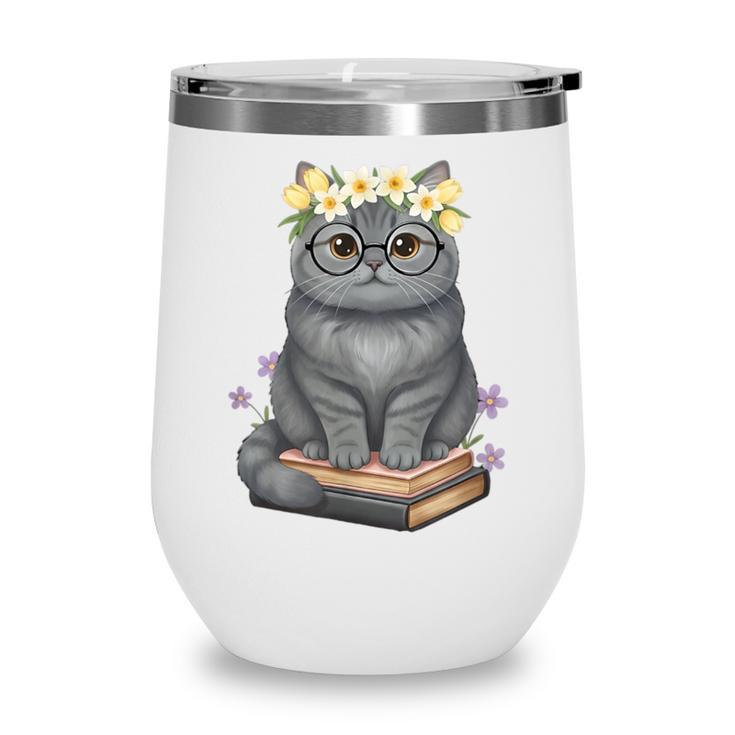 Just A Girl Who Loves Cats & Books Bookish Women Wine Tumbler