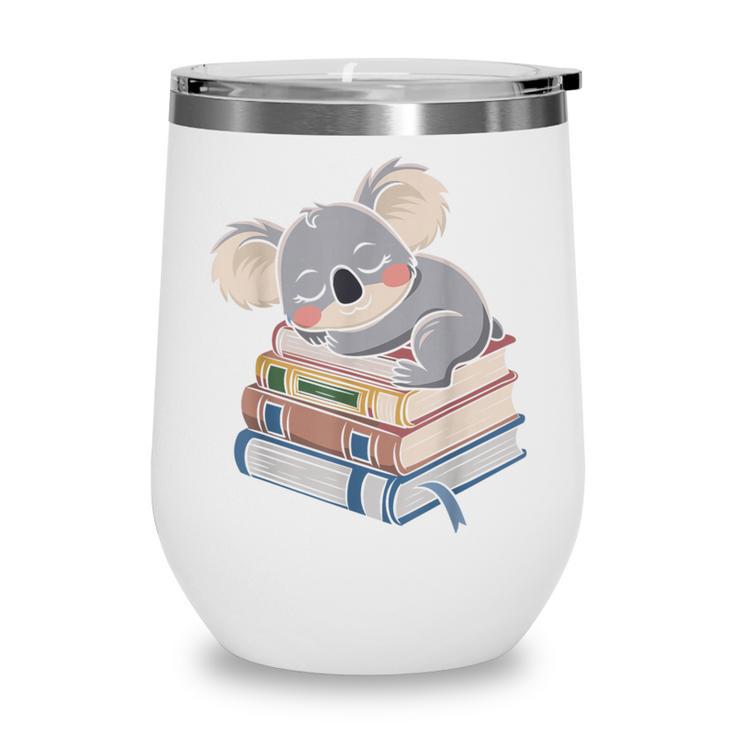 Koala Reading Book Pajama Sleep Wine Tumbler