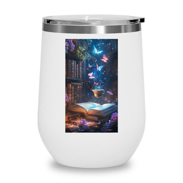 Magic Books Butterflies Fantasy Nature Tea Enchanting Wine Tumbler