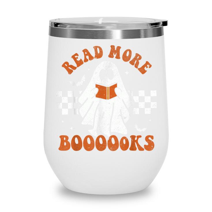 Read More Books Cute Ghost Reading Book Teacher Halloween Wine Tumbler