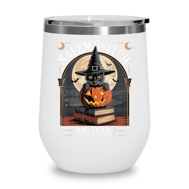 Salem Witch Book Club All Witches Welcome Halloween Reading Wine Tumbler
