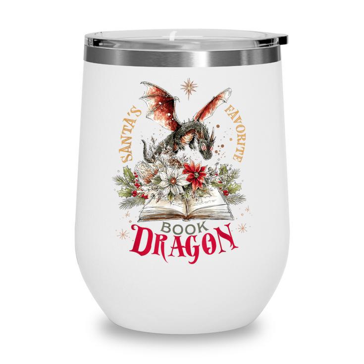 Santa's Favorite Book Dragon Christmas Magic Wine Tumbler