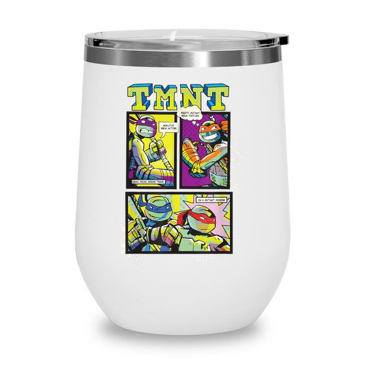 Teenage Mutant Ninja Turtles Retro Neon Comic Book Panels Wine Tumbler