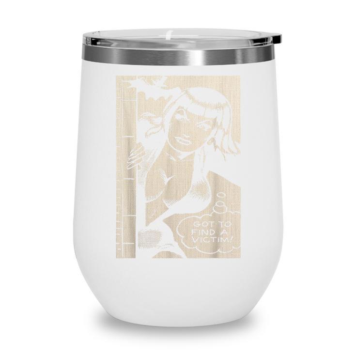Vintage Vampire Bat Vampire Pin Up Girl Horror Comic Book Wine Tumbler