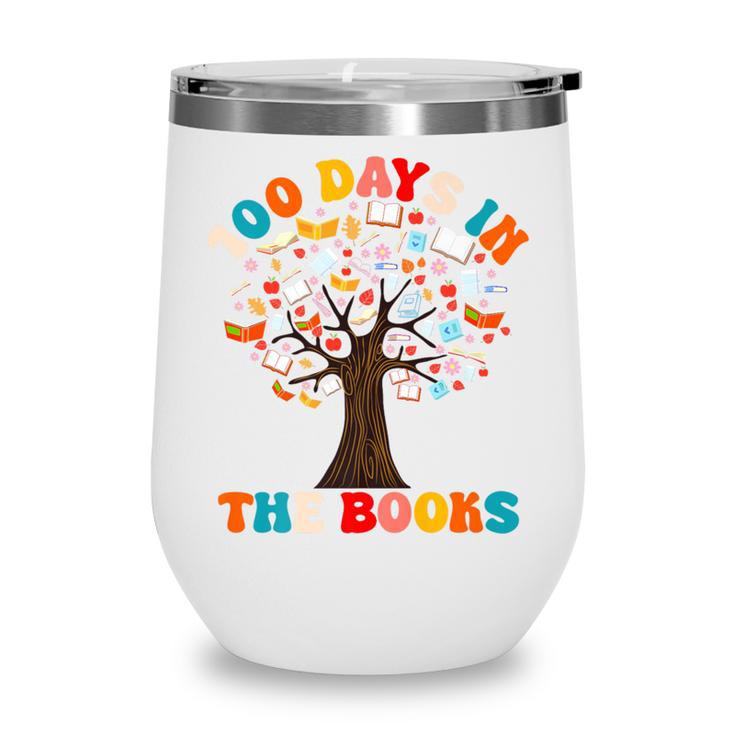 100 Days In The Books Reading Teacher 100th Day Of School Premium Wine Tumbler