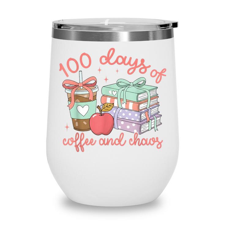 100 Days Of Coffee And Chaos Coquette Bow Book Apple Wine Tumbler 100 Days Of Coffee And Chaos Coquette Bow Book Apple Wine Tumbler