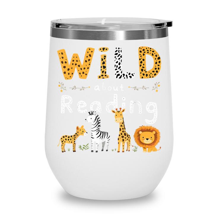 Animal Print Read A Book Character Kids Wild About Reading Wine Tumbler Animal Print Read A Book Character Kids Wild About Reading Wine Tumbler