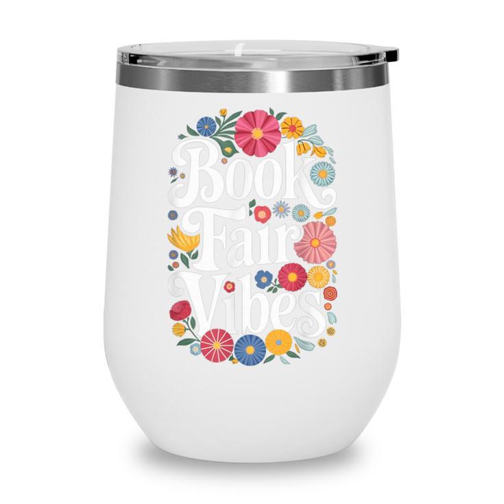 Book Fair Vibes Groovy 70s Retro School Librarian Wine Tumbler