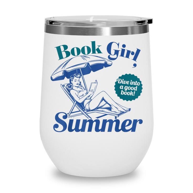 Book Girl Summer Bookish Beach Wine Tumbler