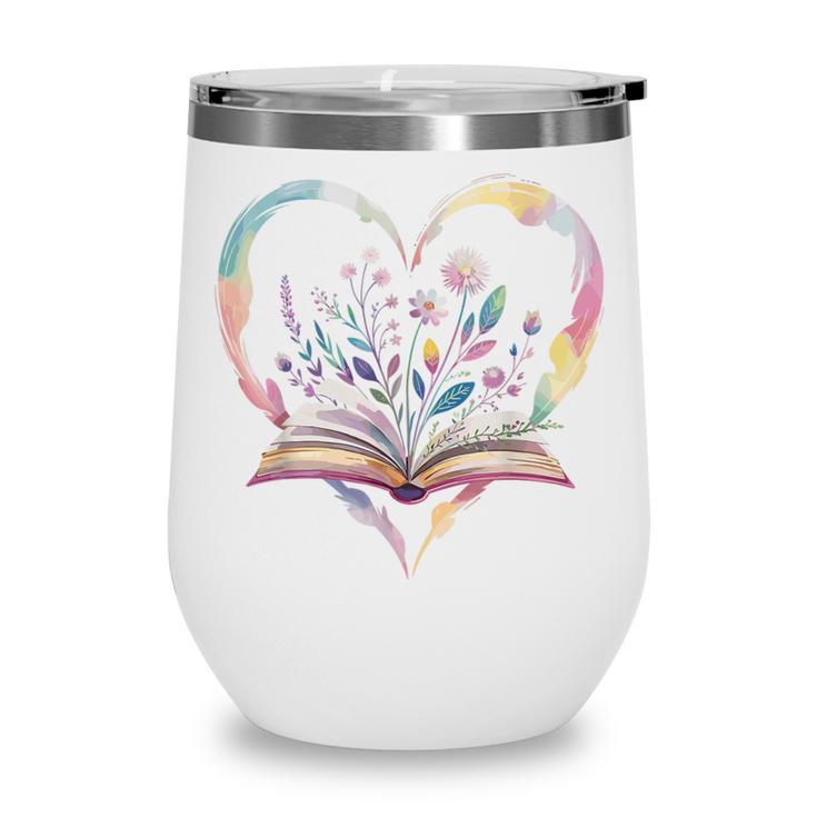 Book Lover Heart Shaped Reading Art Bookworm Wine Tumbler Book Lover Heart Shaped Reading Art Bookworm Wine Tumbler