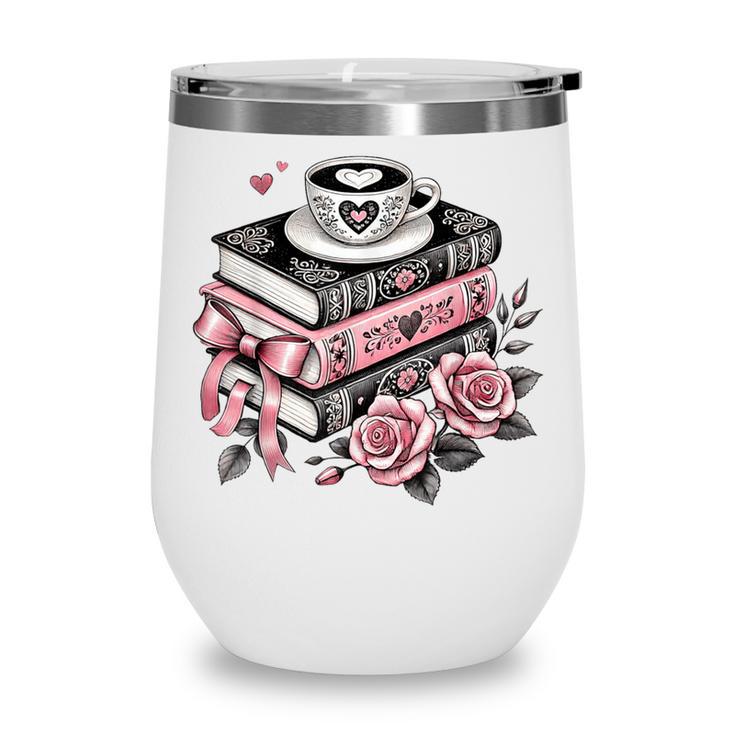 All Booked For Valentine's Coquette Bow Books Teacher Girly Wine Tumbler All Booked For Valentine's Coquette Bow Books Teacher Girly Wine Tumbler