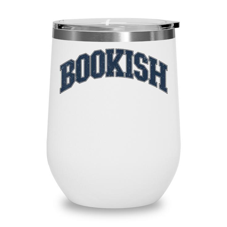 Bookish Vintage Varsity Style Book Lover Art Wine Tumbler