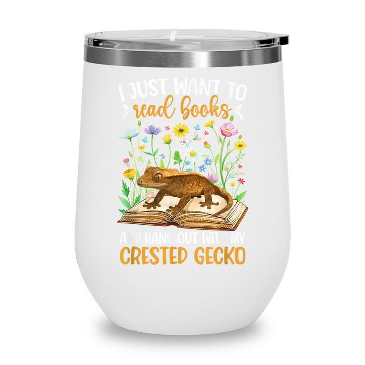Books And Crested Gecko Owner Crestie Lover Wine Tumbler