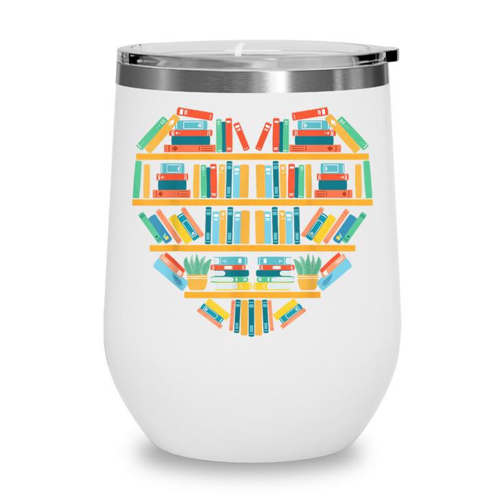 Bookshelf Heart Wine Tumbler