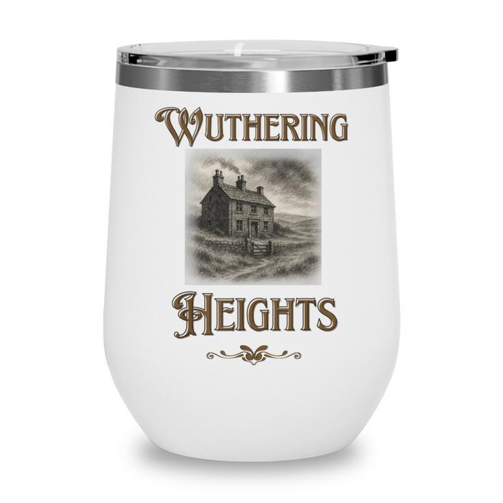 Bronte Novel Wuthering Heights Moorland Gothic Book Cover Wine Tumbler