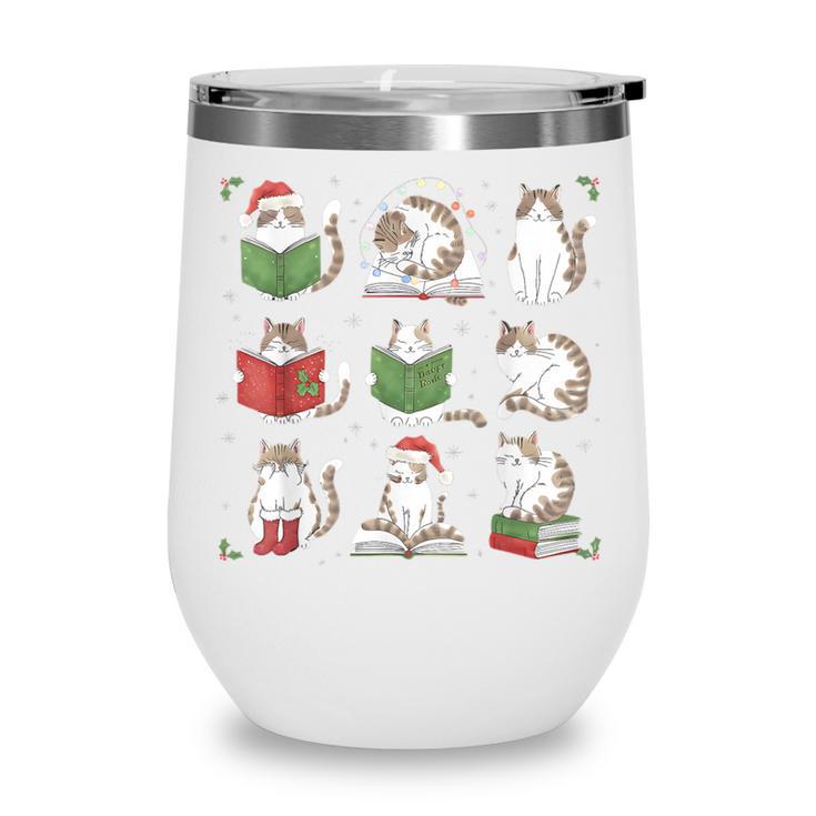 Cat Reading Book Funny Christmas Cat Book Lover Librarian Men Women Kids Wine Tumbler Cat Reading Book Funny Christmas Cat Book Lover Librarian Men Women Kids Wine Tumbler
