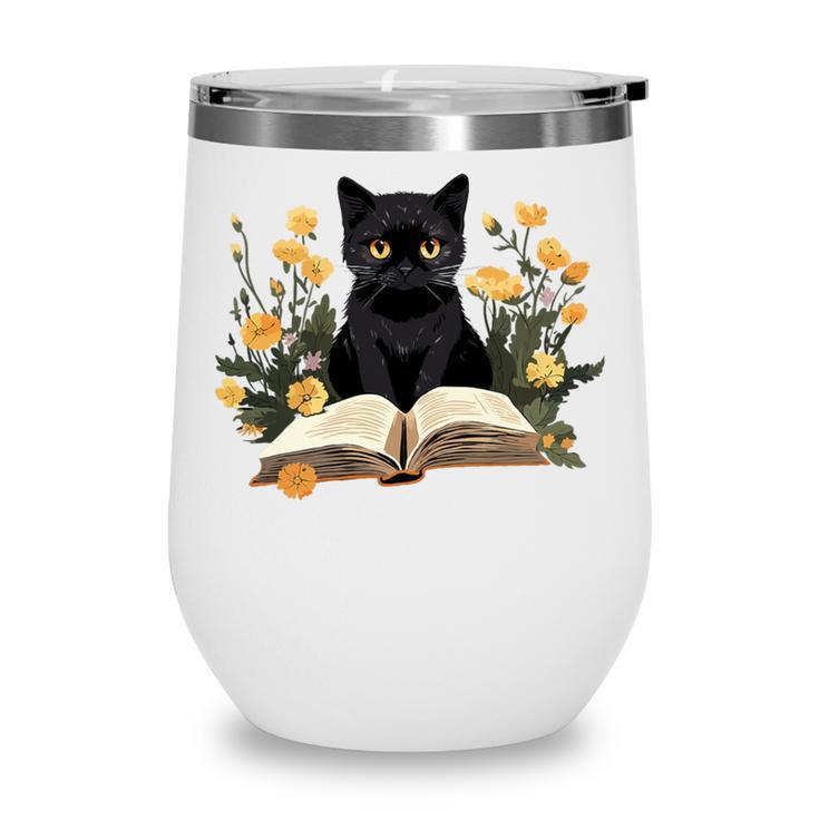 Cat Shirts For Women Book Lover Shirt Cute Cat And Book Premium Tri-Blend Wine Tumbler