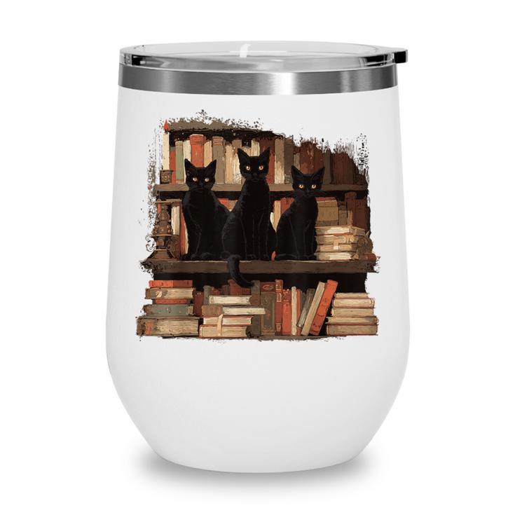 Cats Antique Books Academia Library Aesthetic Bookworm Wine Tumbler Cats Antique Books Academia Library Aesthetic Bookworm Wine Tumbler