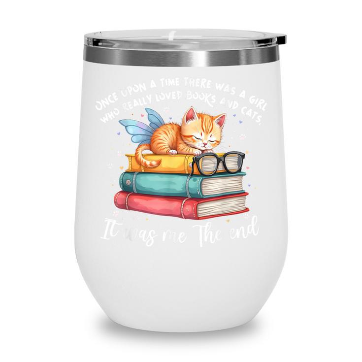 Cats And Books Easily Distracted By Book & Cat Lover Men Women Kids Wine Tumbler