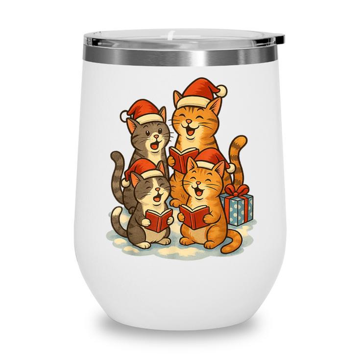 Cats Reading Books Christmas Tree Wine Tumbler Cats Reading Books Christmas Tree Wine Tumbler