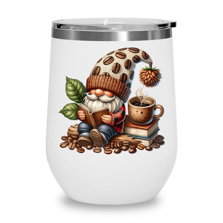 Coffee And Book Reading Accessories For Book Lovers Gnome Wine Tumbler