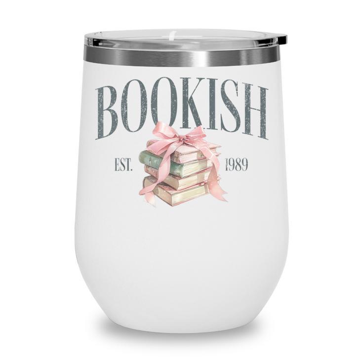 Coquette Bow Book Lover Bookish Coquette Aesthetic Reading Wine Tumbler