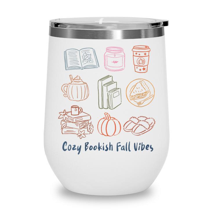 Cozy Bookish Fall Vibes Pumpkin Latte Books Autumn Reading Wine Tumbler