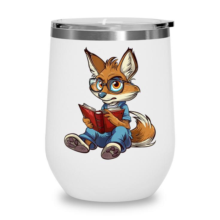 Cute Coyote With Book I Kids Coyote Wine Tumbler Cute Coyote With Book I Kids Coyote Wine Tumbler