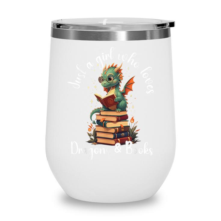 Cute Dragon Reading Book Bookworm Dragon And Books For Women Wine Tumbler