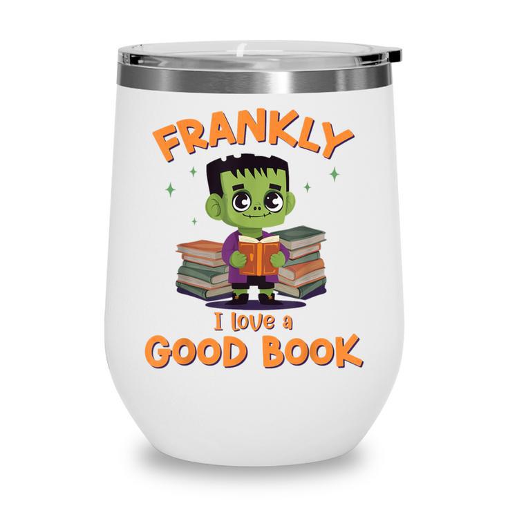 Cute Halloween Teacher Librarian Frankenstein Reading Books Wine Tumbler