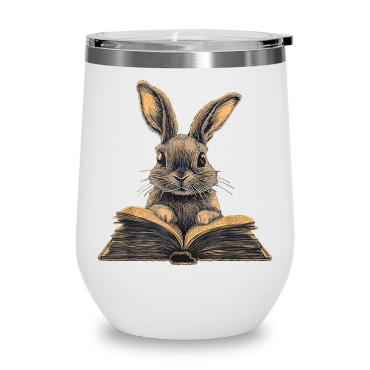 Cute Rabbit Bunny Book Lover Wine Tumbler