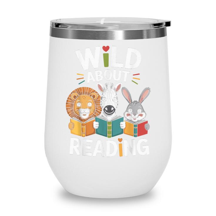 Cute Wildlife Zoo Animals For Book Reader Bookworms Wine Tumbler