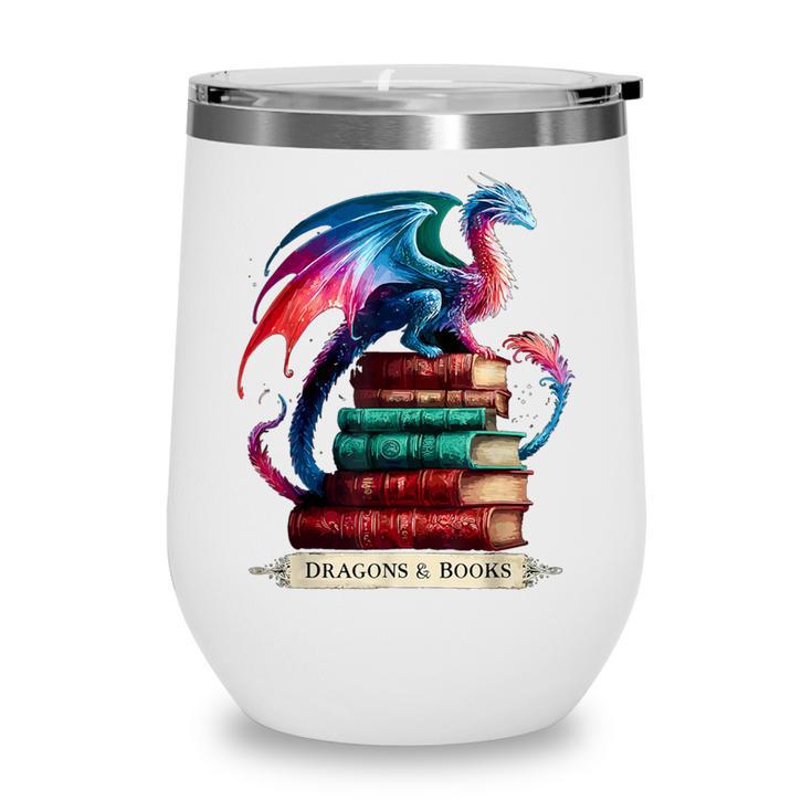Dragons And Books Dragonworm Book Lover Reading Wine Tumbler