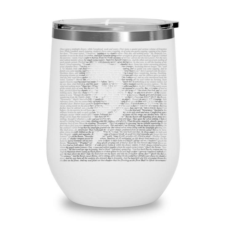 Edgar Allen Poe & Raven Reading Bookworm Reader Wine Tumbler Edgar Allen Poe & Raven Reading Bookworm Reader Wine Tumbler