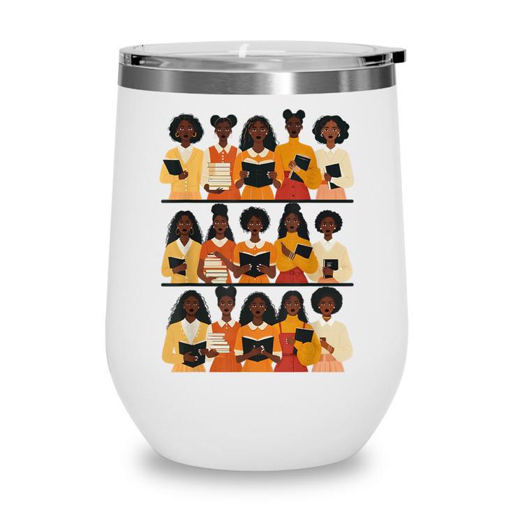 Educated Afro Women Girl Reading Book Future HBCU Grad Wine Tumbler