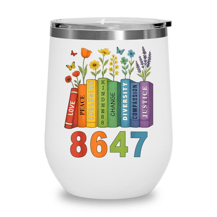 Equal Rights Book Flower Resist 86 47 Feminist Women Rights Wine Tumbler