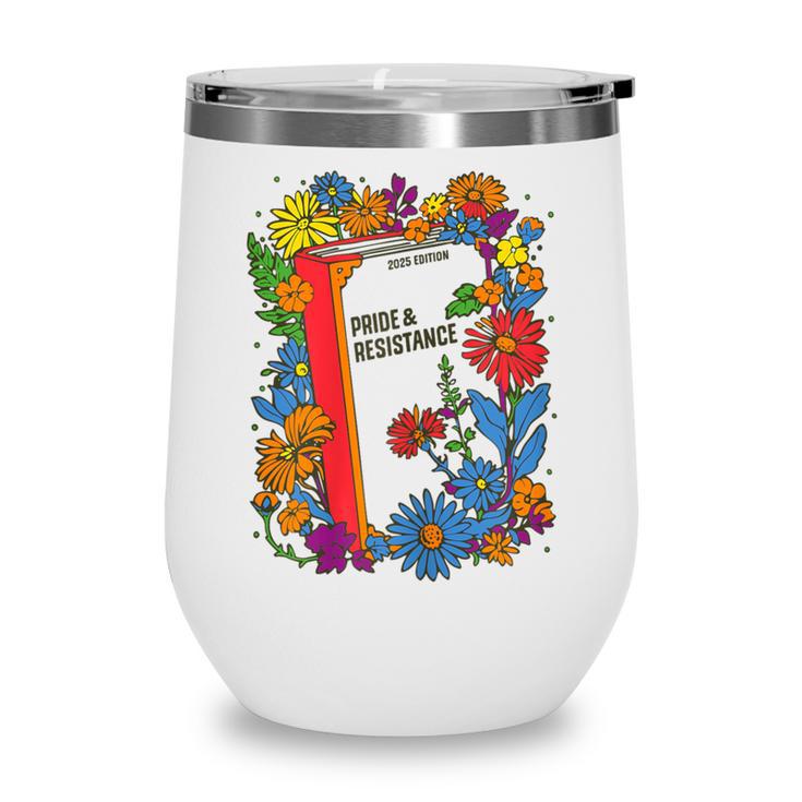 Equal Rights Book Flower Resist Feminist LGBTQ Floral Wine Tumbler