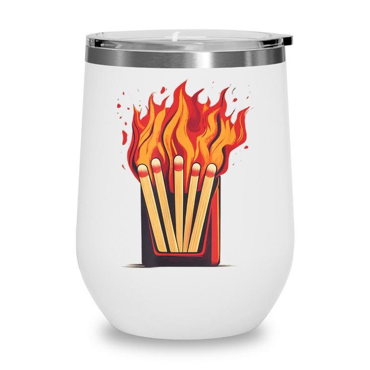 Flames And Lighter Costume For Matchbook Lovers Wine Tumbler
