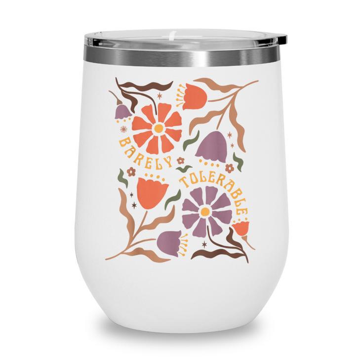 Floral Pride & Prejudice Barely Tolerable Book Lover Bookish Wine Tumbler
