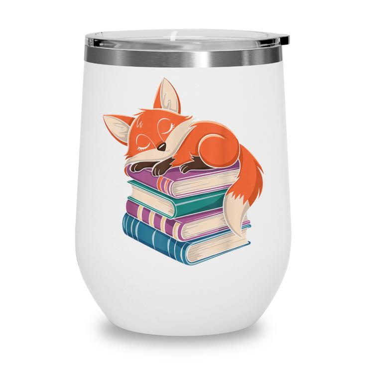 Fox Reading Book Pajama Sleep Wine Tumbler