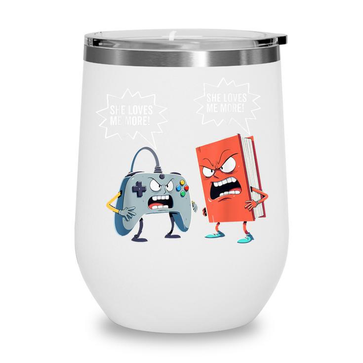 Gamer Book Lover Girl Women Bookworm Video Gaming Daughter Wine Tumbler
