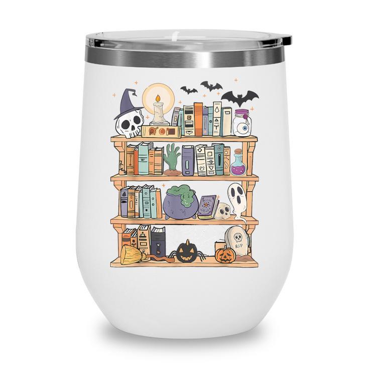 Ghost Book Reading Books Lover Teacher Happy Halloween Wine Tumbler