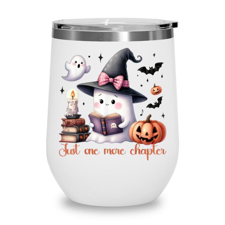 Ghost Reading Book Coquette Bow Halloween Girl Toddler Kid Wine Tumbler Ghost Reading Book Coquette Bow Halloween Girl Toddler Kid Wine Tumbler