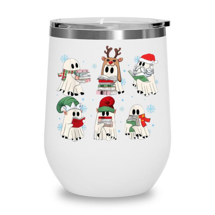 Ghost Santa Elf Squad Read Books Bookish Librarian Christmas Wine Tumbler Ghost Santa Elf Squad Read Books Bookish Librarian Christmas Wine Tumbler