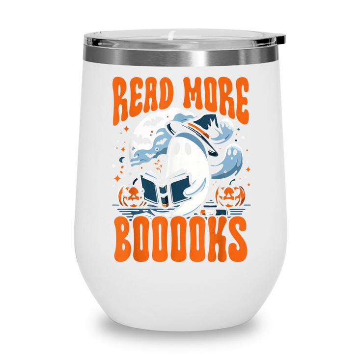 Halloween Book Lover Ghost Boo Pun Read More Boooks Wine Tumbler